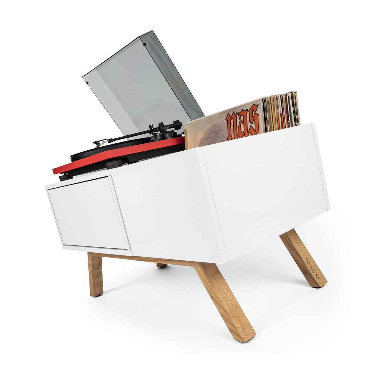 Glorious Turntable Lowboard, Solid Ashwood with Shock-Absorbent Rubber Feet