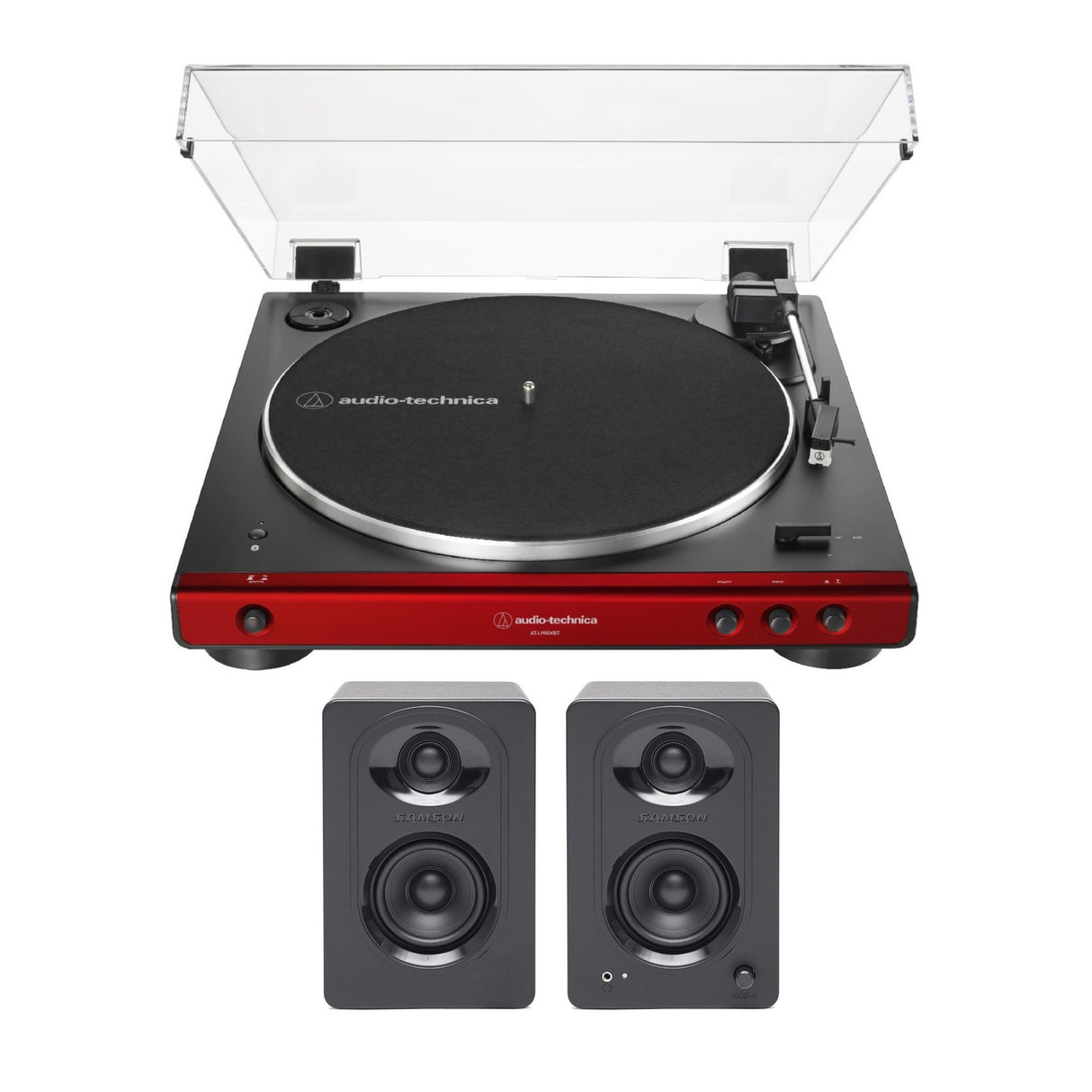 Audio-Technica Fully Automatic Belt-Drive Turntable with Bookshelf Speakers