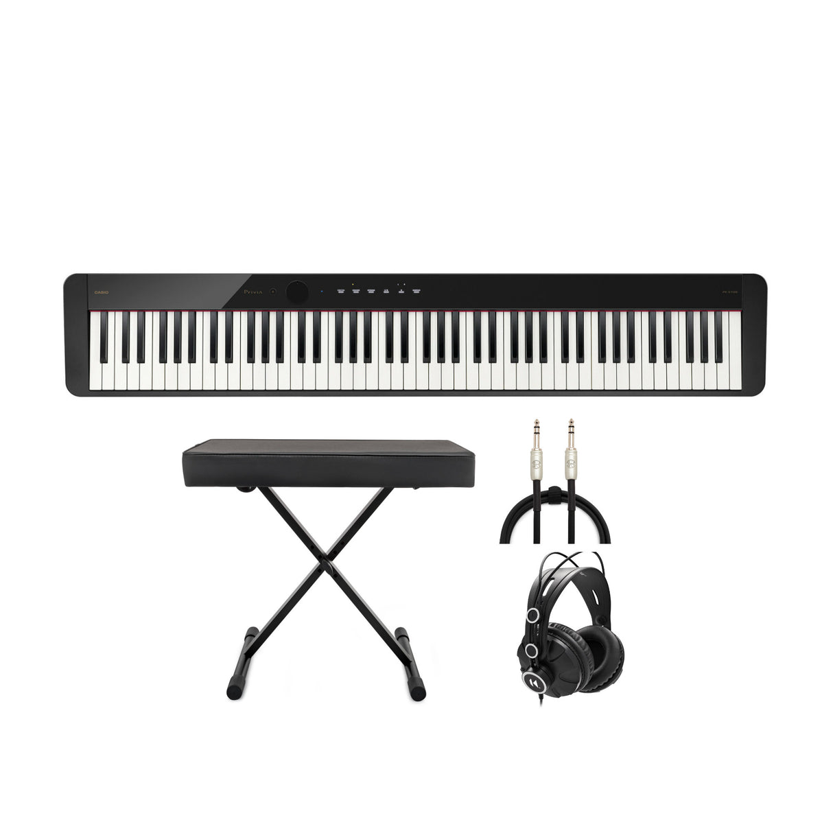 Casio Privia 88-Key Digital Piano with Casio CS68 Stand (Black) w/Bench Bundle