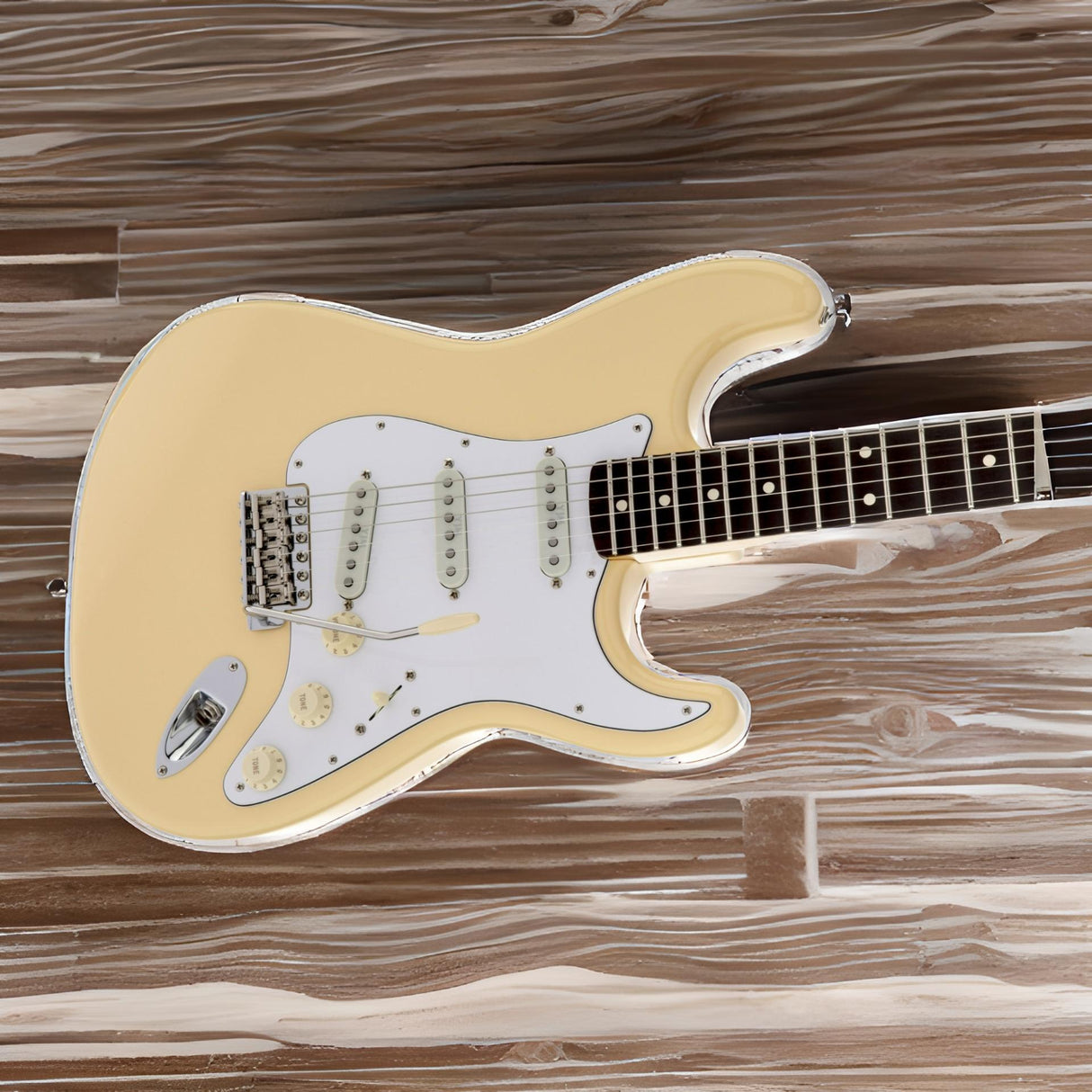 Fender Yngwie Malmsteen Stratocaster 6-String Electric Guitar (Vintage White)