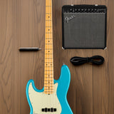 Fender American Professional II 4-String Jazz Bass (Left-Hand, Miami Blue)