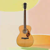 Fender PO-220E Orchestra 6-String Ovangkol Fingerboard Acoustic Guitar (Natural)