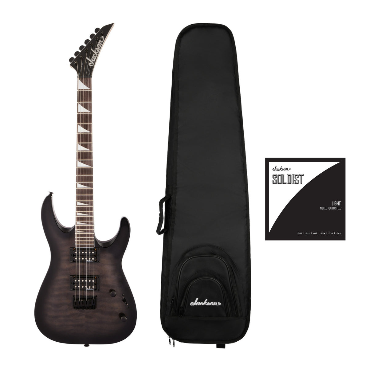 Jackson JS Series Dinky Arch Top Guitar (Black Burst) with Bag and Strings