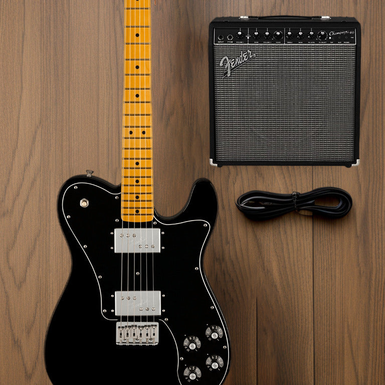 Fender American Vintage II 1975 Telecaster Deluxe Electric Guitar (Black)