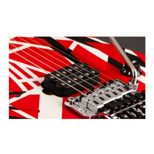 EVH Striped Series 6-String Electric Guitar (Red with Black Stripes)