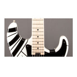 EVH Striped Series 6-String Electric Guitar (White with Black Stripes)