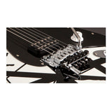 EVH Striped Series 6-String Electric Guitar (White with Black Stripes)