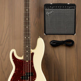 Fender American Professional II Bass 4-String Guitar Left-Handed (Olympic White)