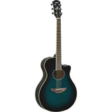 Yamaha APX600OBB Thinline Acoustic-Electric Guitar (Blue Burst) Bundle with Case