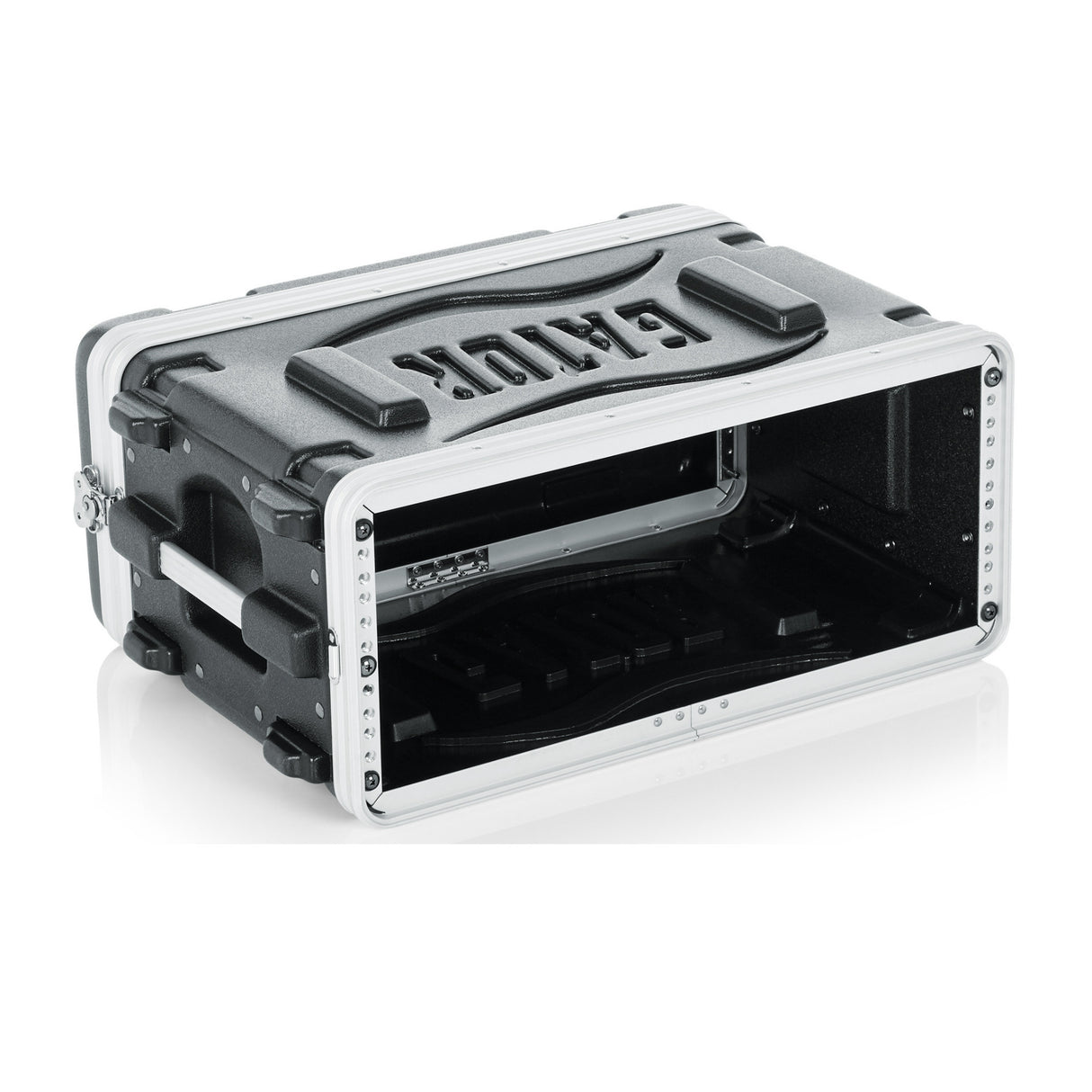 Gator 4U Molded PE 14.25-Inch Deep Audio Rack Case with Heavy-Duty Twist Latches