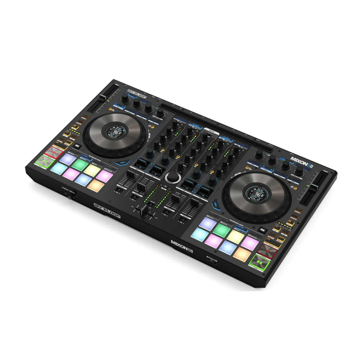 Reloop Mixon 8 Pro 4-channel DJ Controller with Case, XLR Cables, and TRS Cables