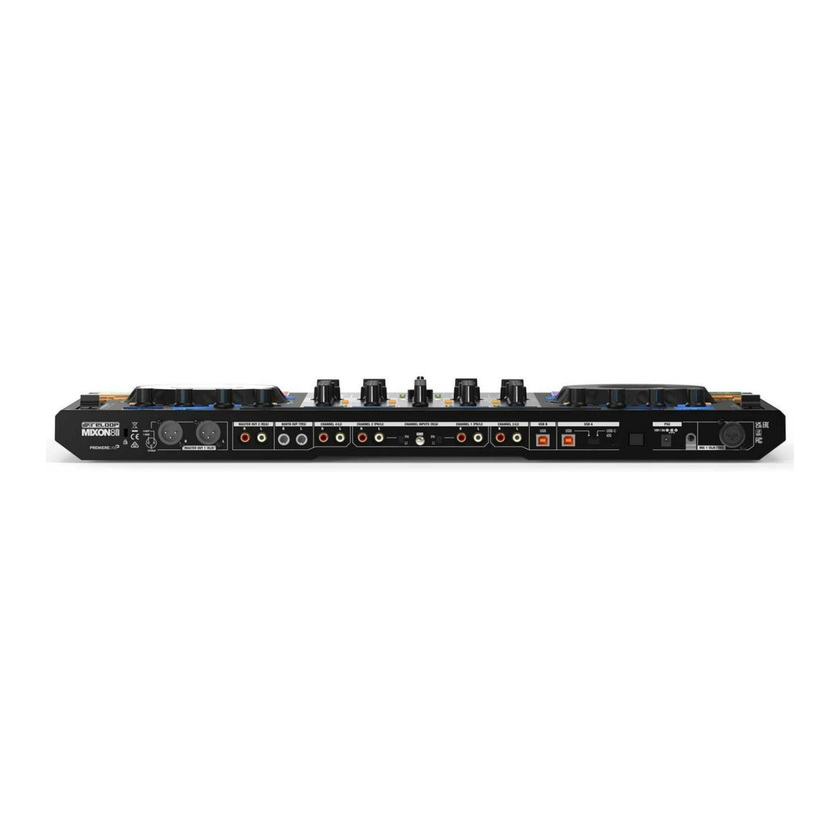 Reloop Mixon 8 Pro 4-channel DJ Controller with Case, XLR Cables, and TRS Cables