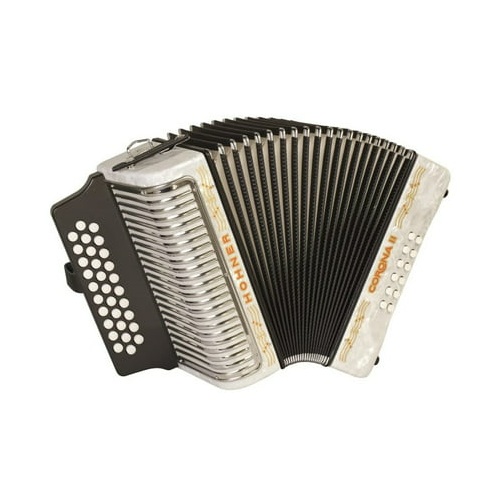 Hohner 3500FW Corona II Diatonic Accordion (FBEb Keys, Pearl White)