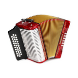 Hohner 3500GR Corona II Diatonic Accordion (GCF Keys, Pearl Red)