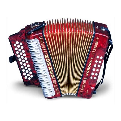 Hohner 3523FR Corona II Classic Accordion (FBEb Keys, Pearl Red)