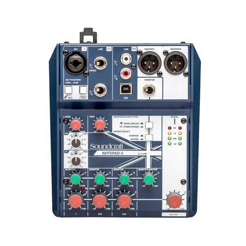 Soundcraft Notepad-5 Small-Format Analog Five-Channel Mixing Console Bundle