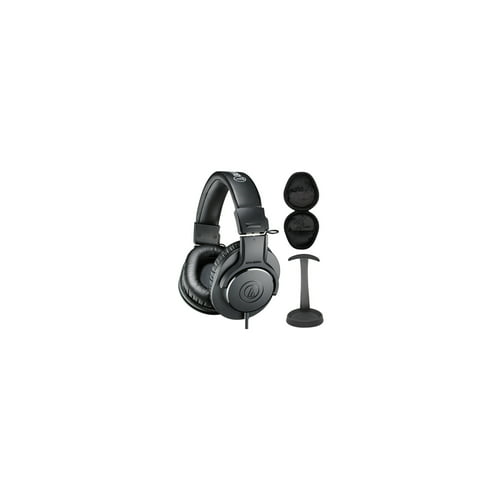 Audio-Technica ATH-M20X Studio Headphones (Black) with Knox Gear Stand and Case