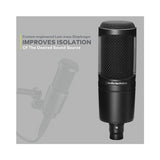 Audio-Technica AT2020 Condenser Studio Microphone with Knox Filter and Boom Arm
