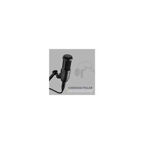 Audio-Technica AT2020 Condenser Studio Microphone with Knox Filter and Boom Arm