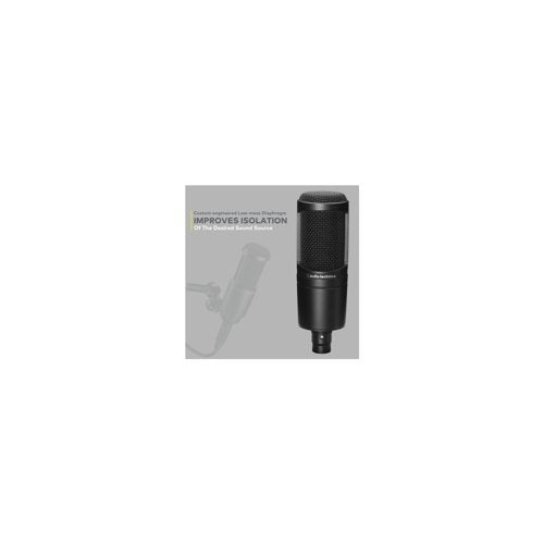 Audio-Technica AT2020 Condenser Studio Microphone with Knox Filter and Boom Arm