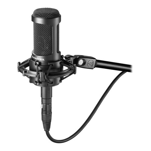 Audio Technica AT2035 Studio Condenser Microphone with Pop  Filter and Accessory Bundle