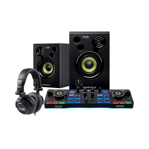 Hercules DJ Starter Kit with Laptop Stand and Knox Gear 4-Port USB 3.0 Hub
