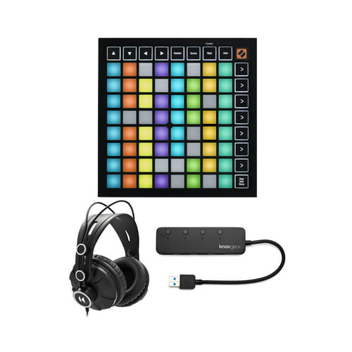 Novation Launchpad Mini MK3 Grid Controller with Headphones and USB Hub