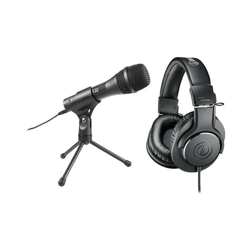 Audio Technica AT2005USB USB/XLR Microphone and ATH-M20X Professional Headphones