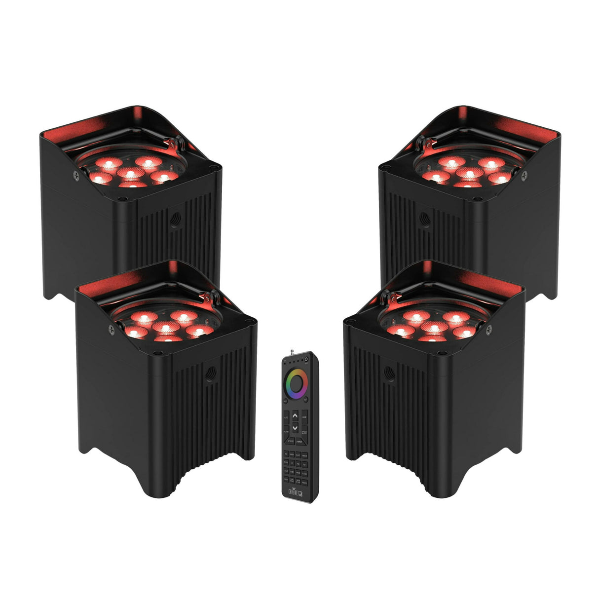 Chauvet DJ Freedom Par T6 Battery-Operated Tri-Color LED Lights Bundle (4-Pack)