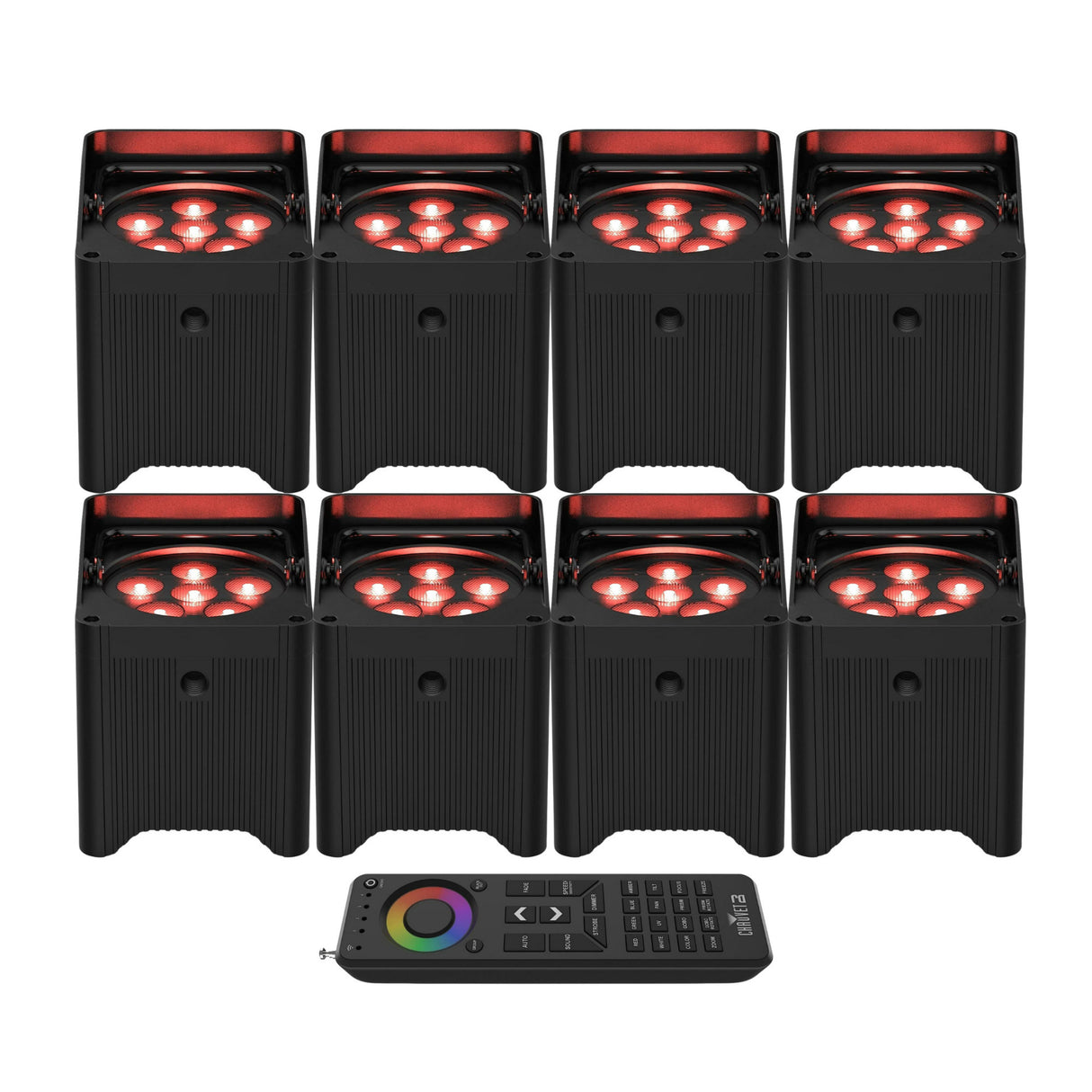 Chauvet DJ Freedom Par T6 Battery-Operated Tri-Color LED Lights Bundle (8-Pack)