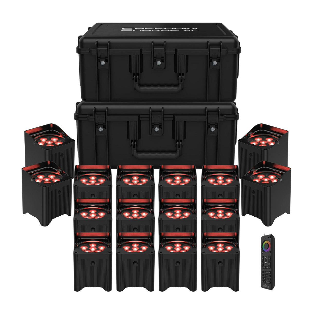 Chauvet DJ Freedom Par T6 Battery-Operated LED Lights w/Case Bundle (16-Pack)