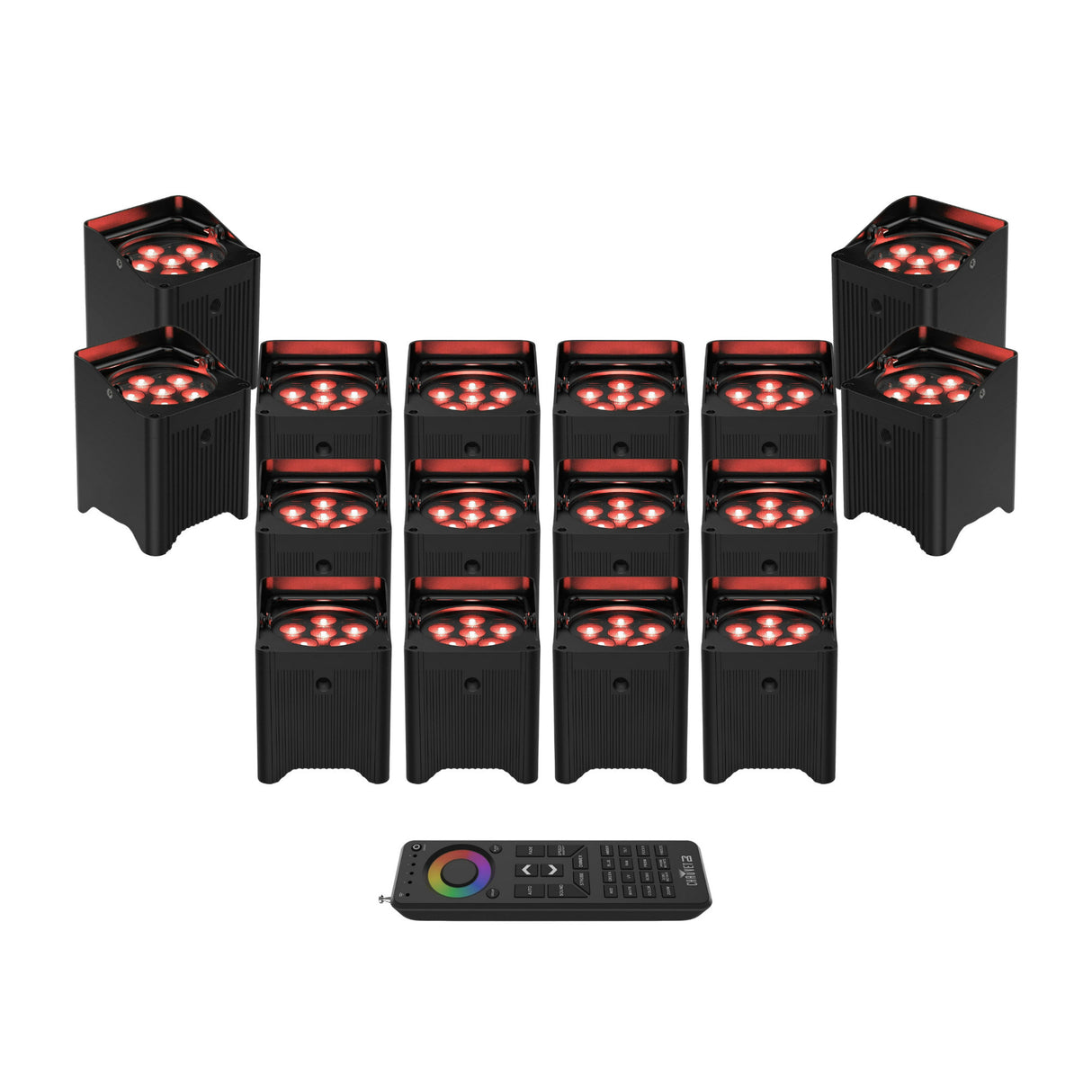 Chauvet DJ Freedom Par T6 Battery-Operated Tri-Color LED Lights Bundle (16-Pack)