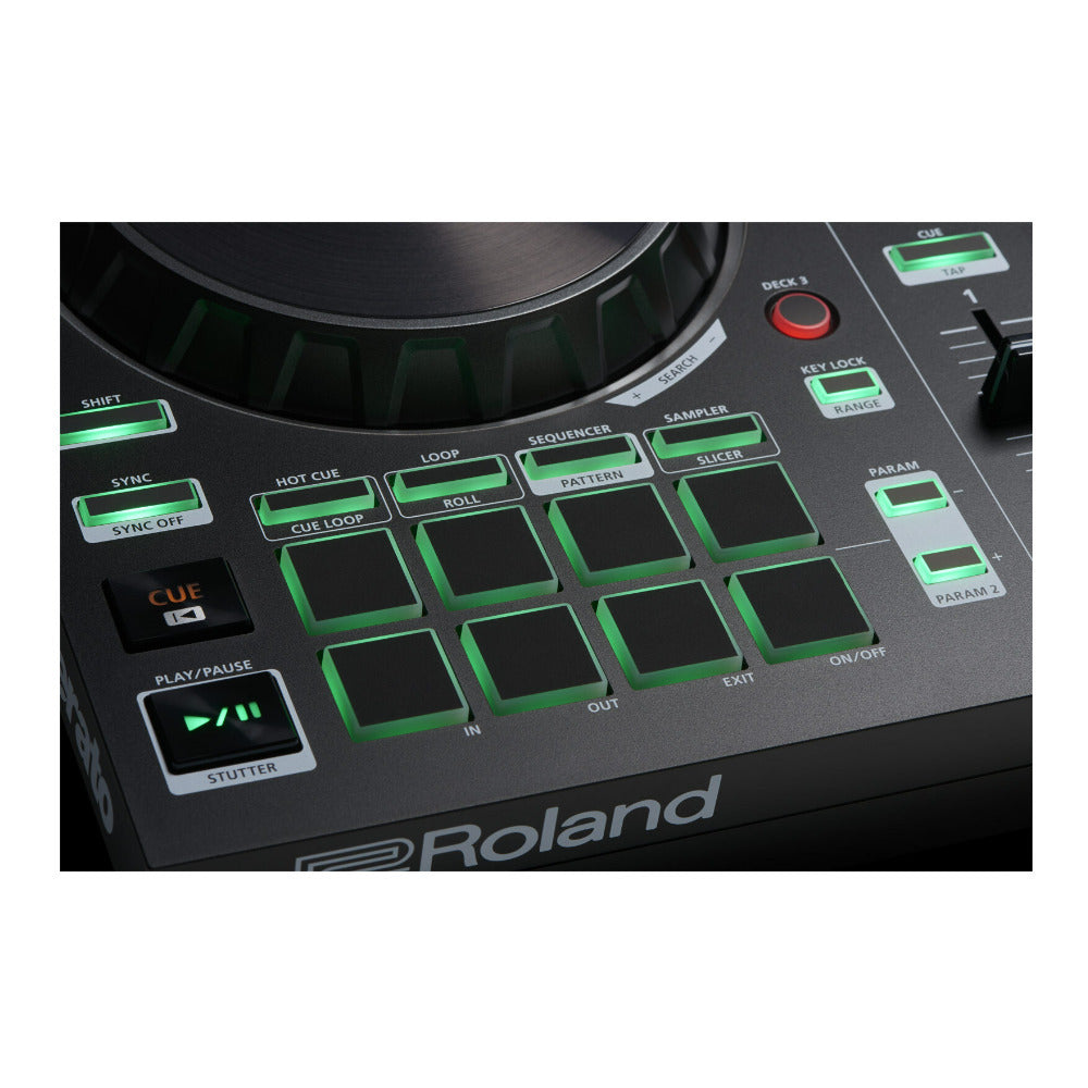Roland DJ-202 Lightweight Design Two-Channel Four-Deck Serato DJ Controller (Open Box)