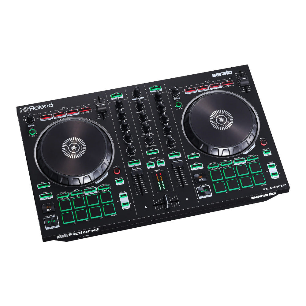 Roland DJ-202 Lightweight Design Two-Channel Four-Deck Serato DJ Controller (Open Box)