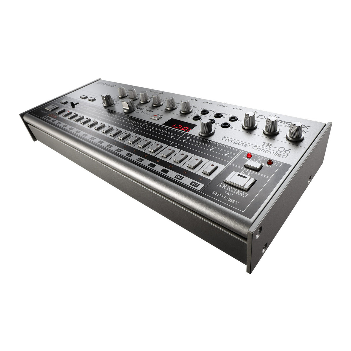 Roland Boutique Compact Metal Top Drum Machine with Color-Matched Case (Silver)