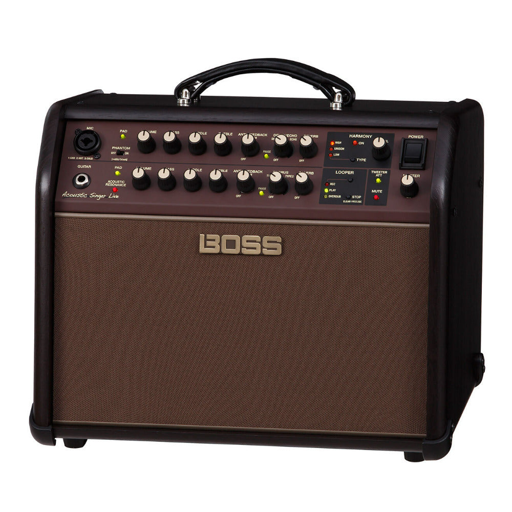 BOSS Acoustic Singer Live 60-Watt Bi-Amp Amplifier with Instrument Cables Bundle
