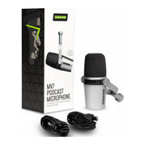 Shure MV7 MFi Certified Podcast Microphone with USB and XLR outputs (Silver)