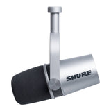 Shure MV7 MFi Certified Podcast Microphone with USB and XLR outputs (Silver)