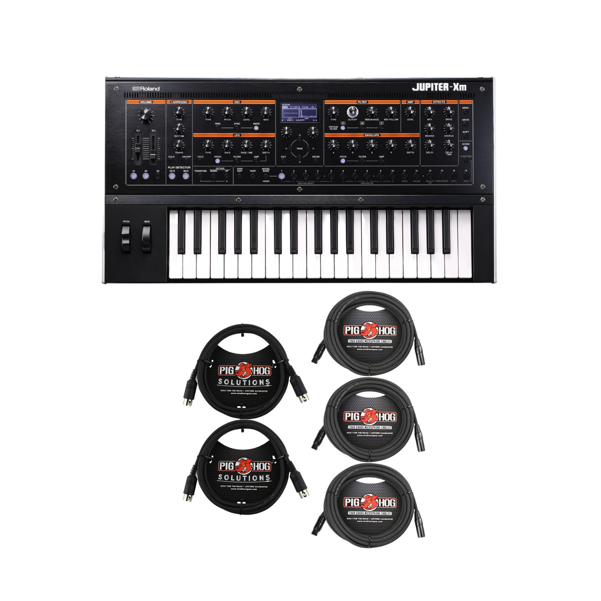 Roland JUPITER-XM 37-Key Keyboard Synthesizer with XLR Cables and MIDI Cables (Open Box)