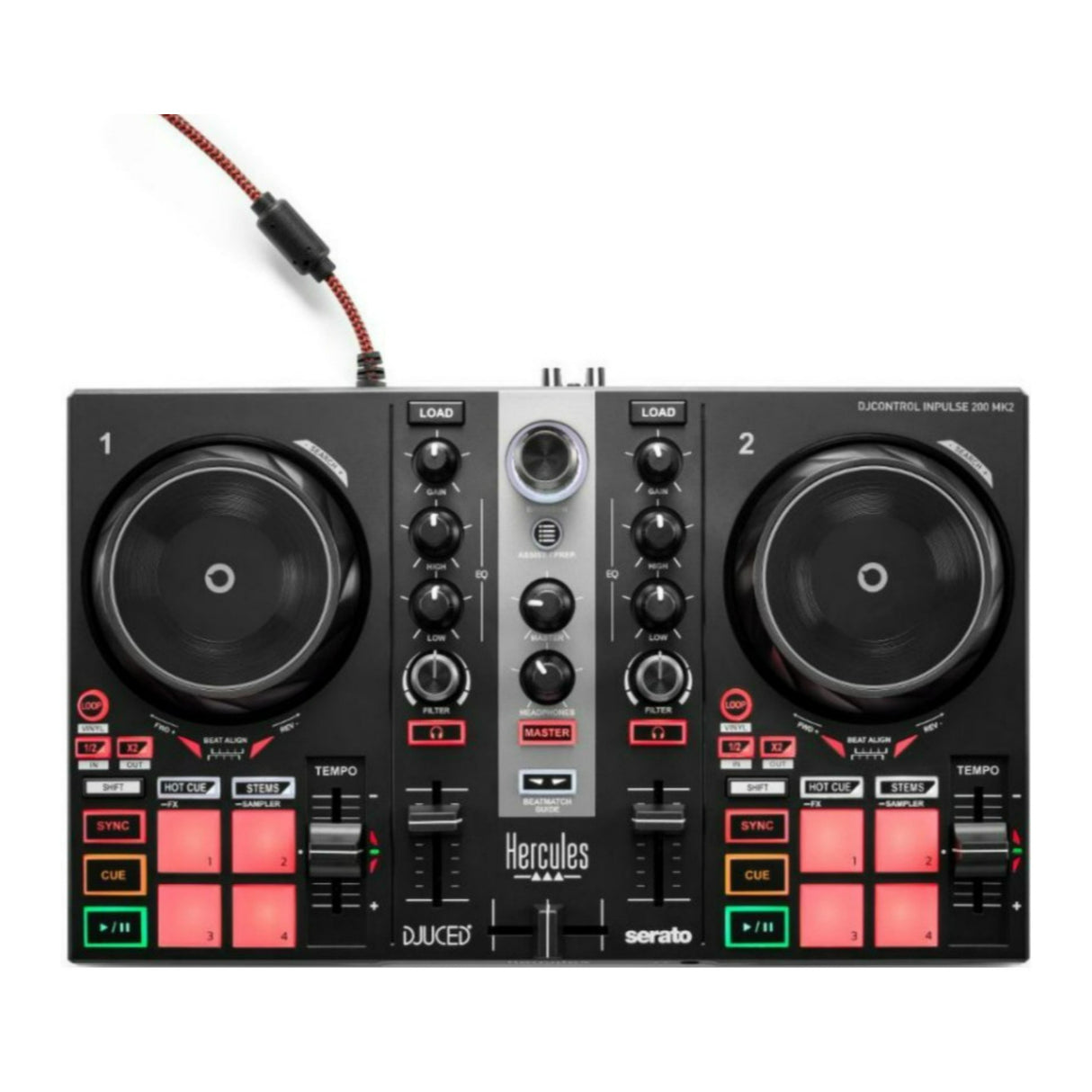 Hercules DJ Control Inpulse 200 MK2 2-Channel DJ Controller w/Stand Bundle