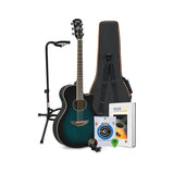 Yamaha APX600OBB Thinline Acoustic-Electric Guitar (Blue Burst) Bundle with Case