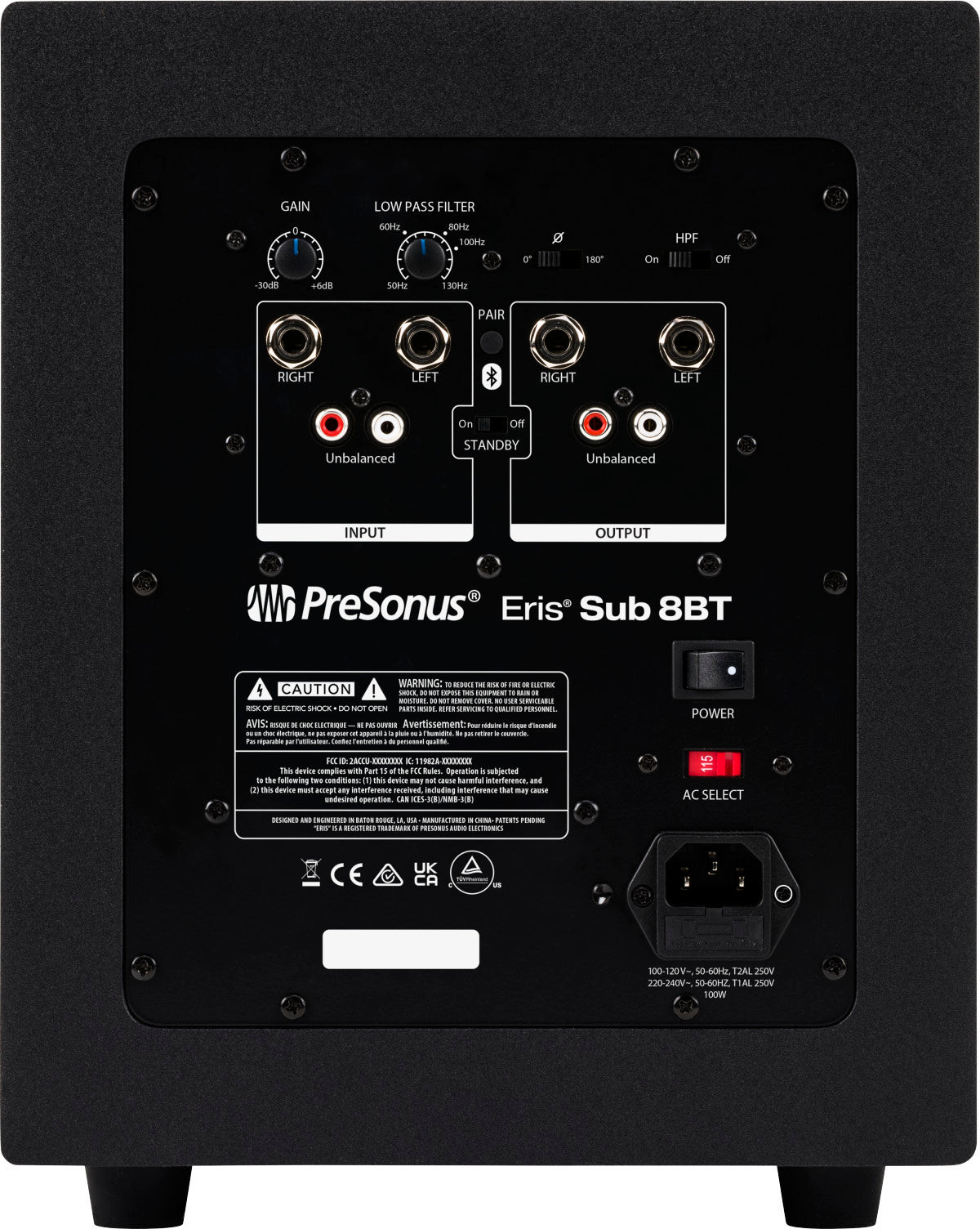 PreSonus Eris Sub 8BT Compact 8-inch Active Studio Subwoofer w BT connectivity