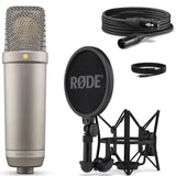 Rode NT1 5th Generation Condenser Microphone, SM6 ShockMount, Pop Filter, Silver