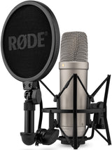 Rode NT1 5th Generation Condenser Microphone, SM6 ShockMount, Pop Filter, Silver