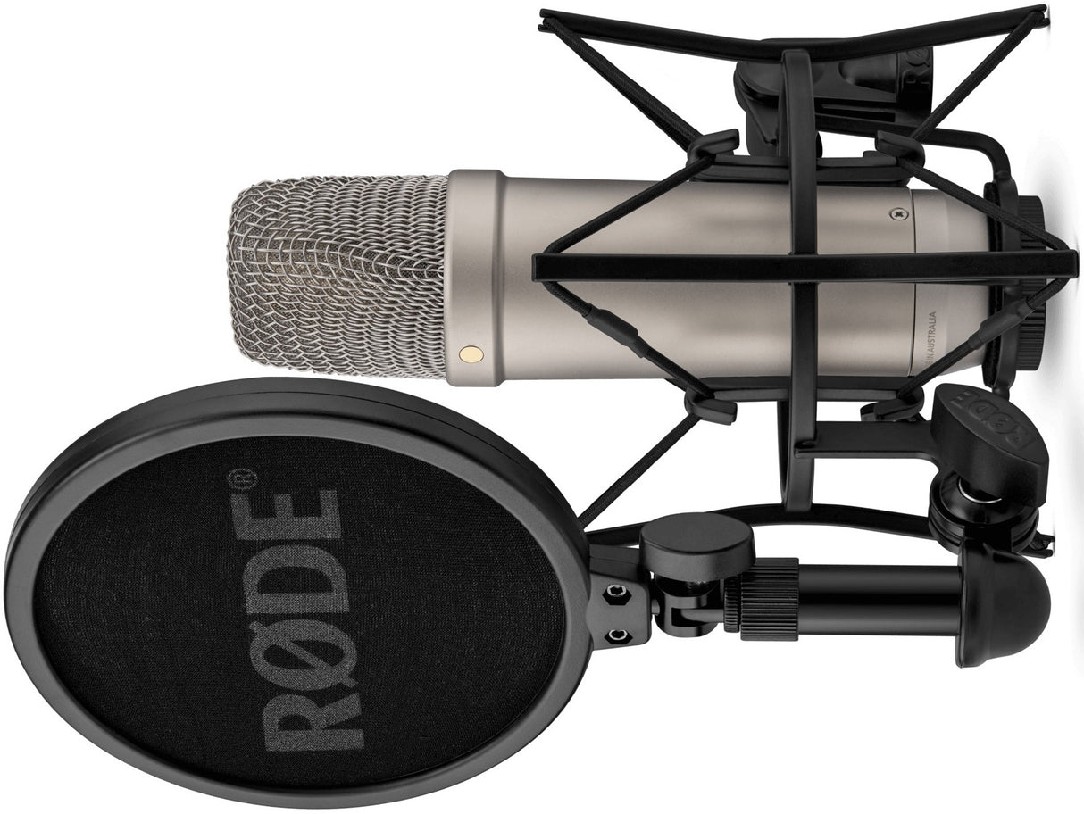 Rode NT1 5th Generation Condenser Microphone, SM6 ShockMount, Pop Filter, Silver