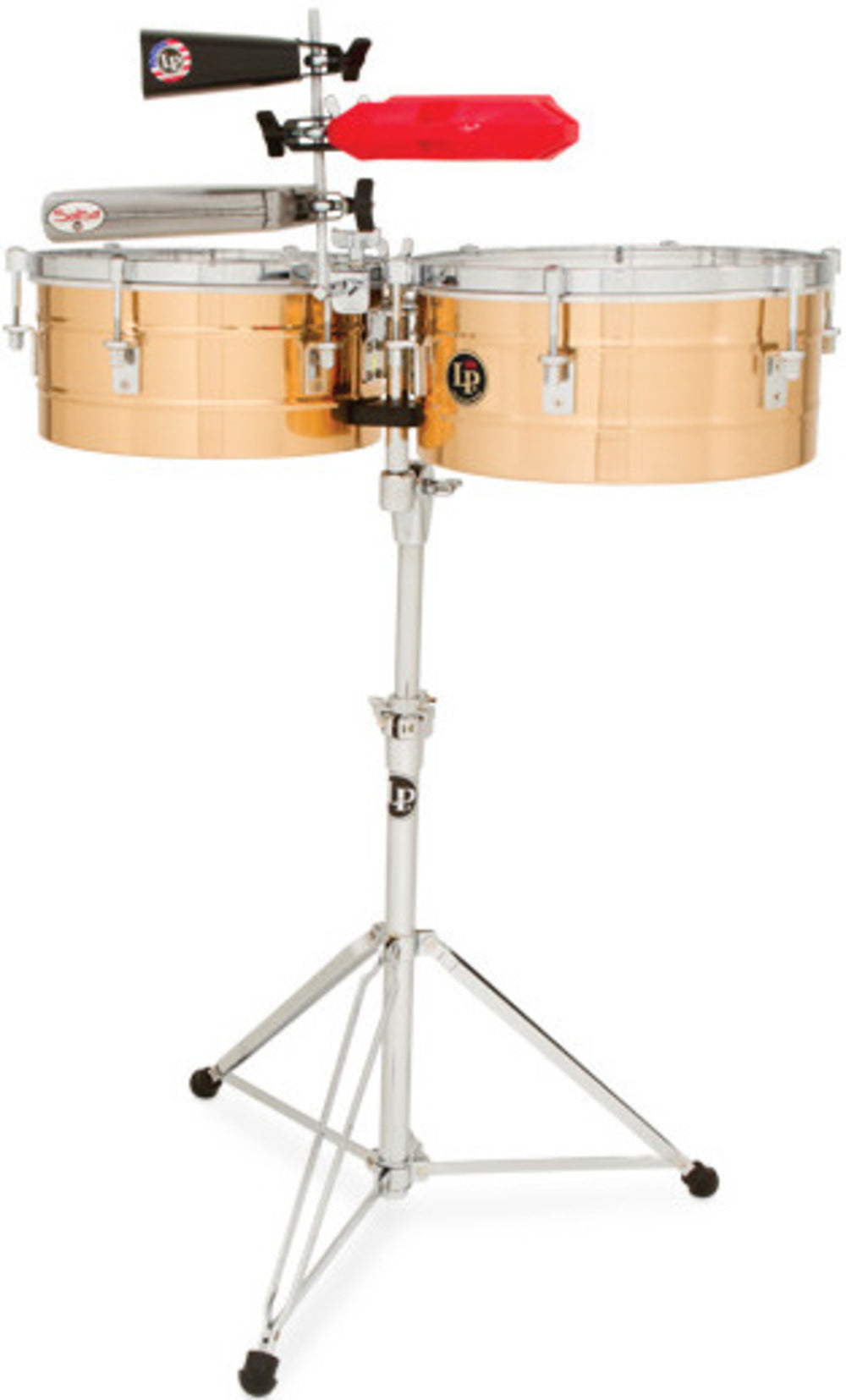 Latin Percussion Tito Puente 14-Inch and 15-Inch Timbales Set with Fully Adjustable Stand (Bronze)