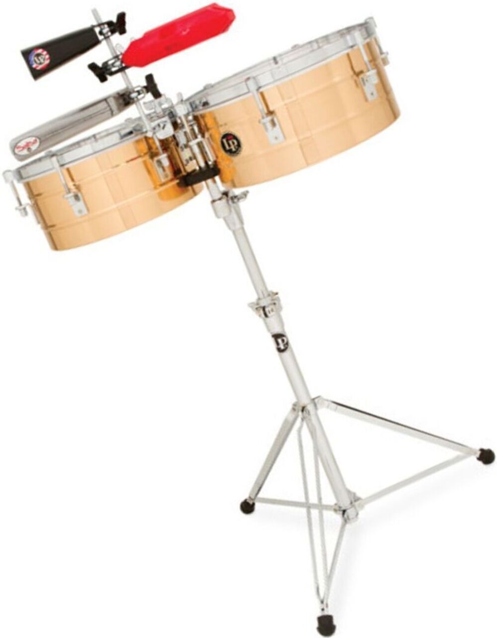 Latin Percussion Tito Puente 14-Inch and 15-Inch Timbales Set with Fully Adjustable Stand (Bronze)