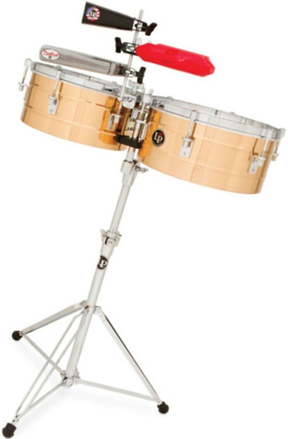 Latin Percussion Tito Puente 14-Inch and 15-Inch Timbales Set with Fully Adjustable Stand (Bronze)