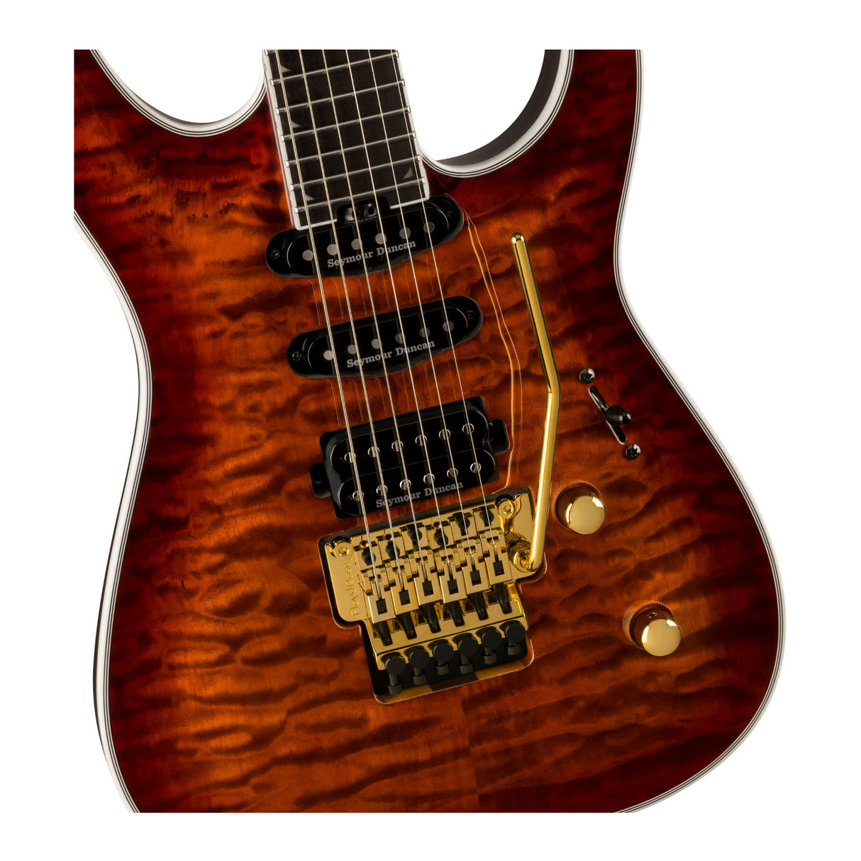 Jackson Pro Plus Series Soloist SLA3Q (Amber Tiger Eye) with Hardshell Case