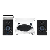 Audio-Technica AT-LP60XBT-WW Automatic Turntable (White) with Speakers Bundle